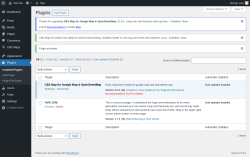 Page screenshot: Plugins &lsaquo; Test site &mdash; WordPress