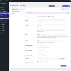 Page screenshot: CBX Maps &rarr; Settings