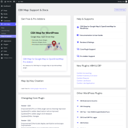 Page screenshot: CBX Maps &rarr; Helps & Updates