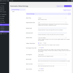 Page screenshot: CBX Bookmarks → Setting