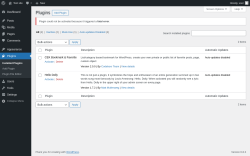 Page screenshot: Plugins ‹ Test site — WordPress
