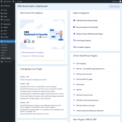 Page screenshot: CBX Bookmarks → Helps & Updates