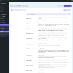 Page screenshot: CBX Bookmarks → Setting