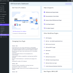 Page screenshot: CBX Bookmarks → Helps & Updates