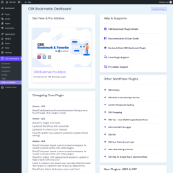 Page screenshot: CBX Bookmarks → Helps & Updates