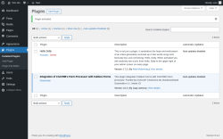 Page screenshot: Plugins &lsaquo; Test site &mdash; WordPress