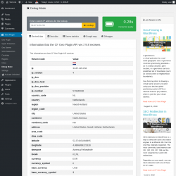 Page screenshot: Geo Plugin → Debug Mode