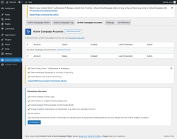 Page screenshot: Active Campaign &rarr; Active Campaign Accounts