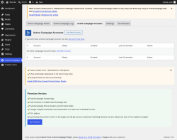 Page screenshot: Active Campaign &rarr; Active Campaign Accounts