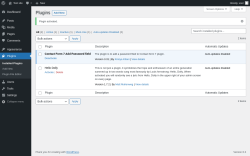 Page screenshot: Plugins ‹ Test site — WordPress