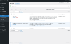 Page screenshot: Plugins ‹ Test site — WordPress
