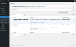 Page screenshot: Plugins &lsaquo; Test site &mdash; WordPress