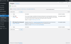 Page screenshot: Plugins ‹ Test site — WordPress