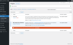 Page screenshot: Plugins ‹ Test site — WordPress