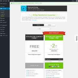 Page screenshot: CF7 Styler → Upgrade  ➤