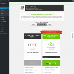 Page screenshot: CF7 Styler → Upgrade  ➤
