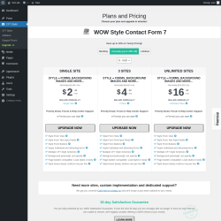 Page screenshot: CF7 Styler → Upgrade  ➤