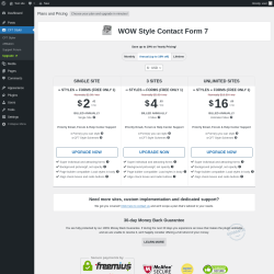Page screenshot: CF7 Styler → Upgrade  ➤