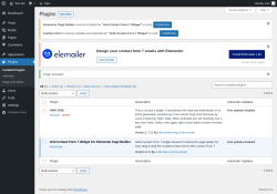 Page screenshot: Plugins ‹ Test site — WordPress