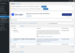 Page screenshot: Plugins ‹ Test site — WordPress