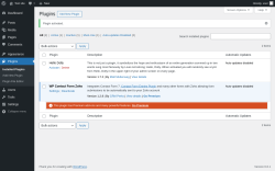 Page screenshot: Plugins ‹ Test site — WordPress
