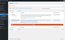 Page screenshot: Plugins ‹ Test site — WordPress