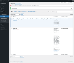 Page screenshot: Plugins &lsaquo; Test site &mdash; WordPress