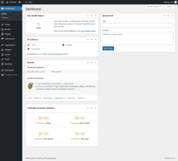 Page screenshot: Dashboard ‹ Test site — WordPress