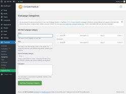 Page screenshot: Charitable → Categories