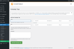 Page screenshot: Charitable → Tags