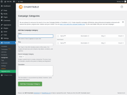 Page screenshot: Charitable → Categories