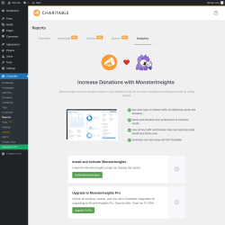Page screenshot: Charitable → Reports → Analytics