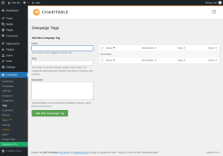 Page screenshot: Charitable → Tags