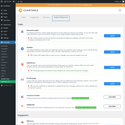 Page screenshot: Charitable → Growth Tools → Guides & Resources