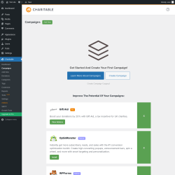 Page screenshot: Charitable → Campaigns