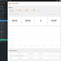 Page screenshot: Charitable → Reports
