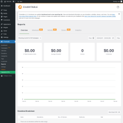 Page screenshot: Charitable → Reports