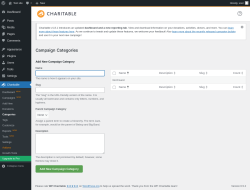 Page screenshot: Charitable → Categories