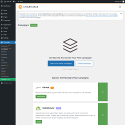 Page screenshot: Charitable → Campaigns  NEW!