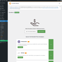 Page screenshot: Charitable → Donations