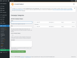 Page screenshot: Charitable → Categories