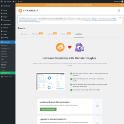 Page screenshot: Charitable → Reports → Analytics