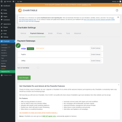 Page screenshot: Charitable → Settings → Payment Gateways