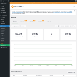 Page screenshot: Charitable → Reports