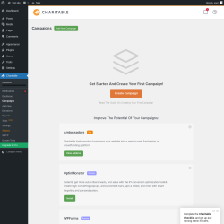 Page screenshot: Charitable → Campaigns