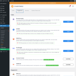 Page screenshot: Charitable → Growth Tools → Engagement