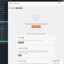 Page screenshot: Charitable → Campaigns