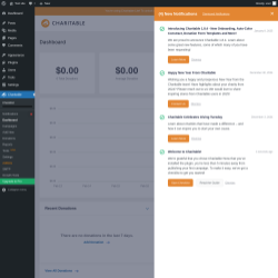 Page screenshot: Charitable → Notifications
