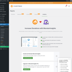 Page screenshot: Charitable → Reports → Analytics