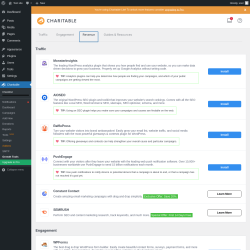Page screenshot: Charitable → Growth Tools → Revenue